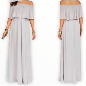Show Me Your Mumu Women's Gray Hacienda Off Shoulder Maxi Dress size Small